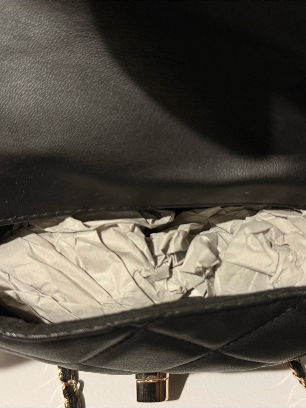bebe Black Quilted Crossbody with Gold Logo Chain - Picture 5 of 5